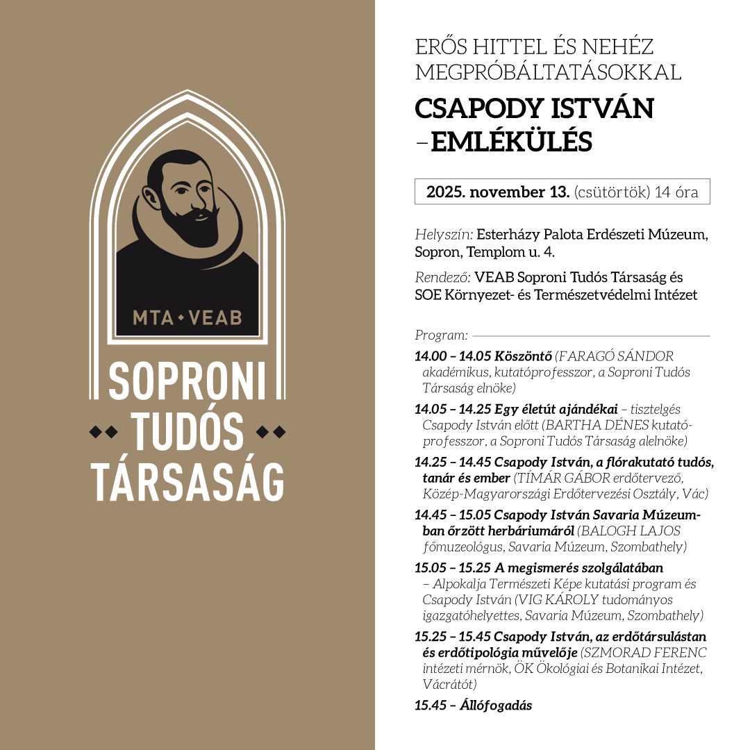 Csapody István-emlékülés a Soproni Egyetemen 