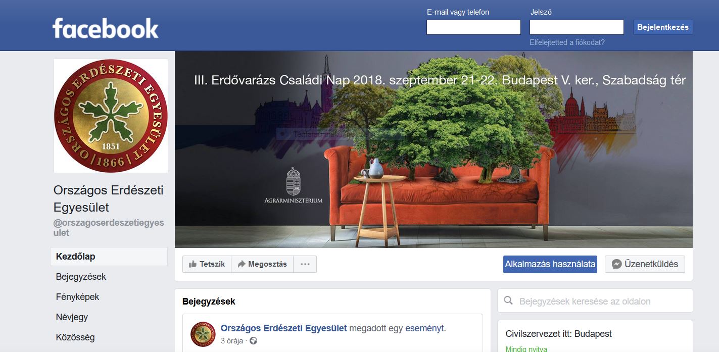 Facebook-oldalt indított az Országos Erdészeti Egyesület