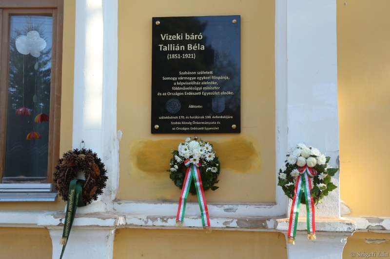 báró vizeki Tallián Bélára, az OEE egykori elnökére emlékeztek Somogy megyei szülőhelyén 